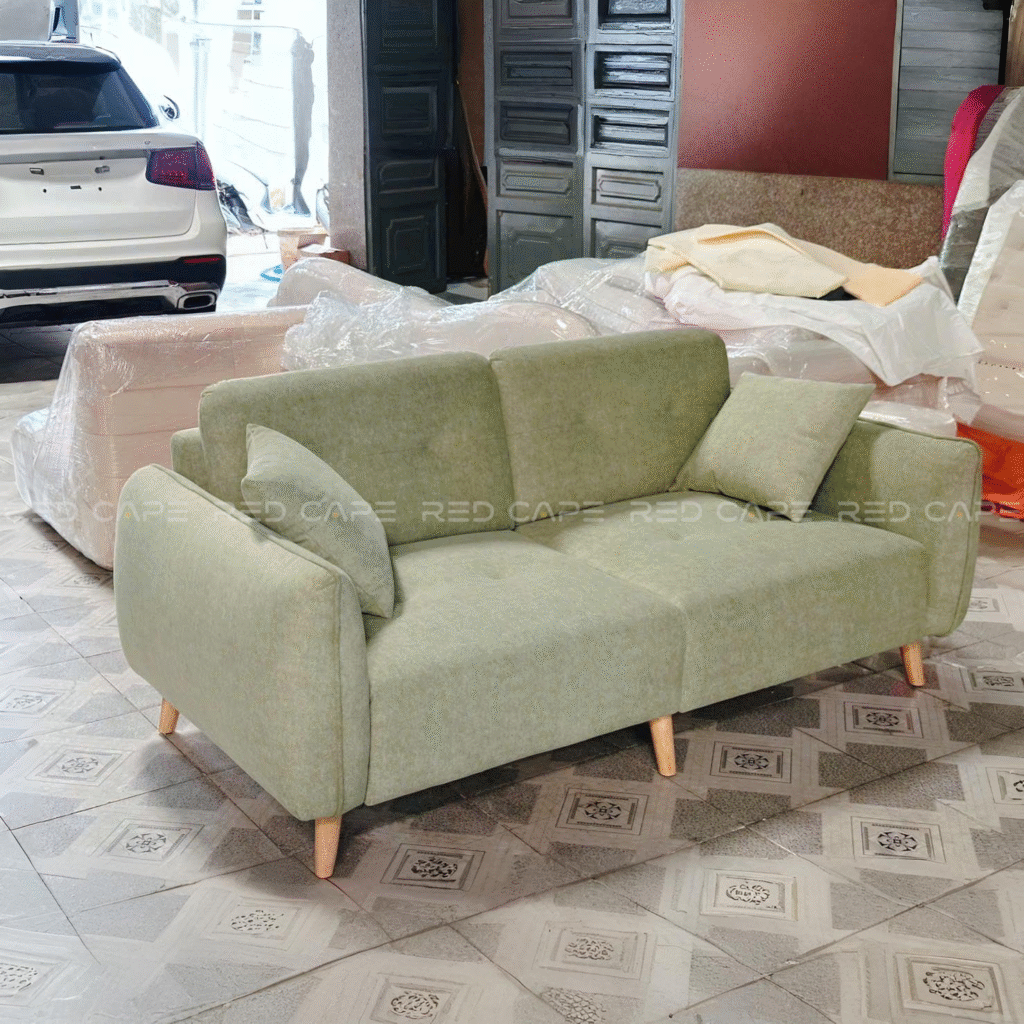 Sofa vải màu xanh olive
