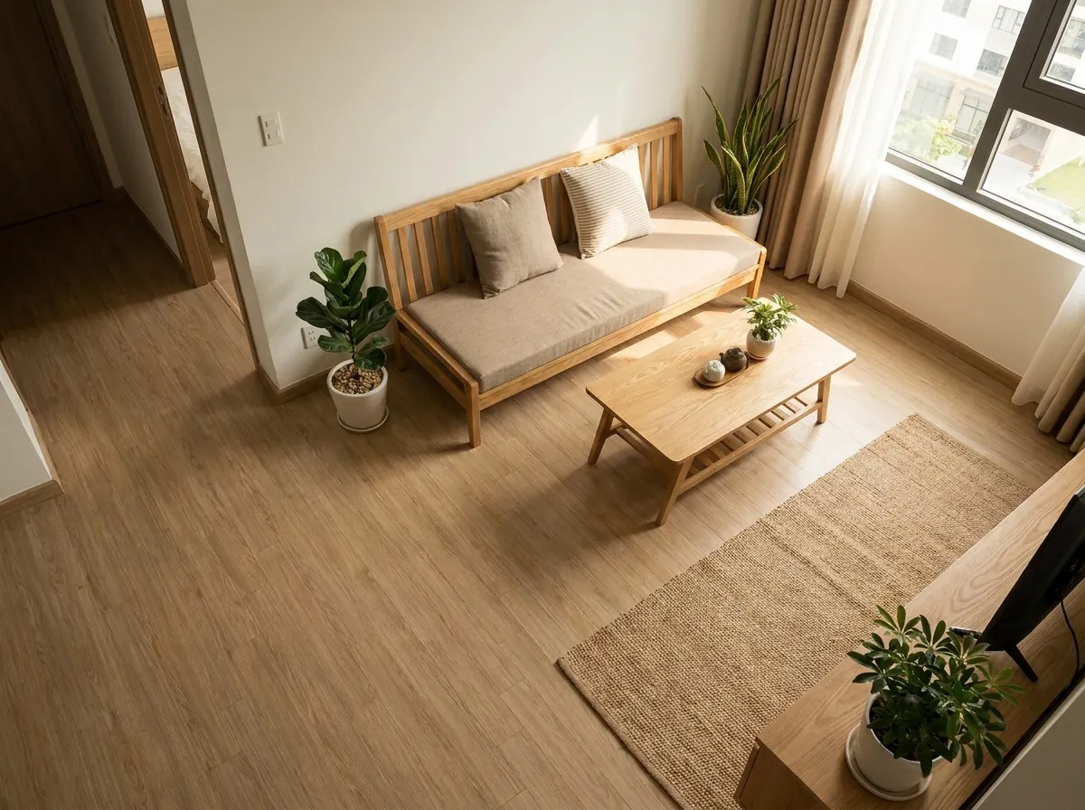 Bố trí khoảng cách hợp lý giữa sofa băng và bàn trà